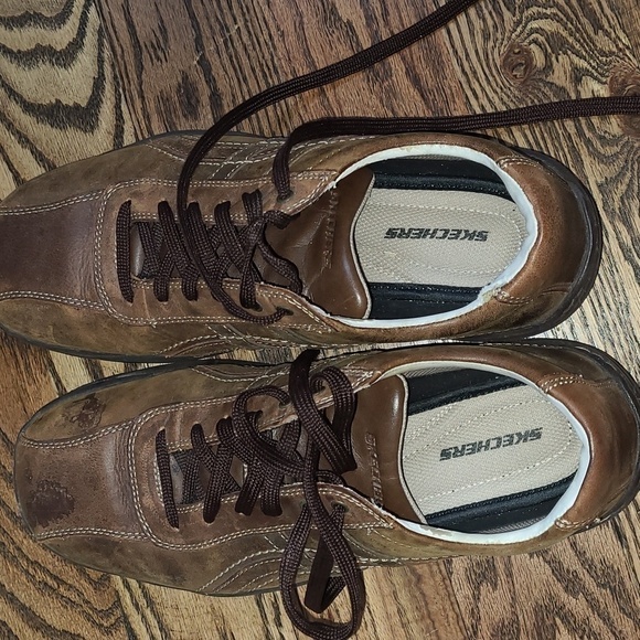 Men's Sketchers brown lace up casual shoe Size 9.5 - Picture 3 of 9